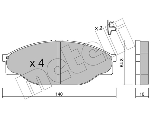 Brake Pad Set, disc brake - 22-0433-0 METELLI