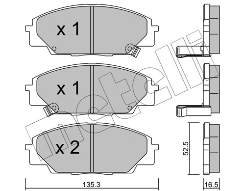 Brake Pad Set, disc brake - 22-0435-0 METELLI