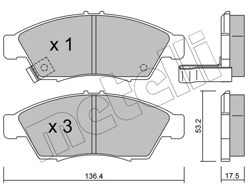 Kit pastiglie freno, Freno a disco - 22-0437-0 METELLI