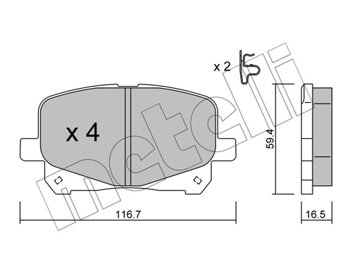 Brake Pad Set, disc brake - 22-0443-0 METELLI