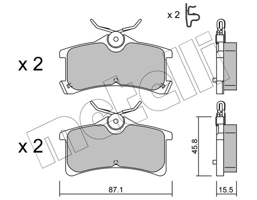 Brake Pad Set, disc brake - 22-0449-0 METELLI