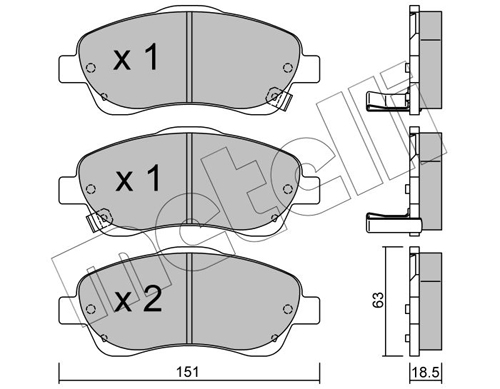 Brake Pad Set, disc brake - 22-0450-0 METELLI