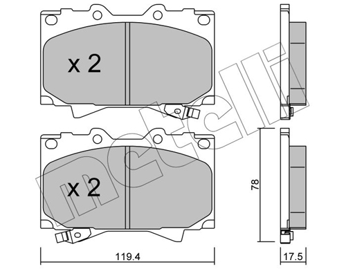 Kit pastiglie freno, Freno a disco - 22-0452-0 METELLI