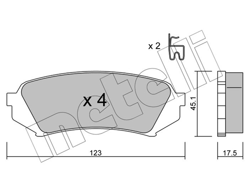 Brake Pad Set, disc brake - 22-0453-0 METELLI