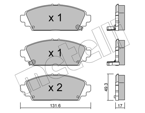 Kit pastiglie freno, Freno a disco - 22-0463-0 METELLI
