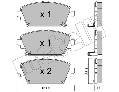 Brake Pad Set, disc brake - 22-0464-1 METELLI