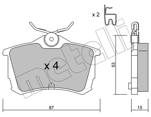 Brake Pad Set, disc brake - 22-0465-0 METELLI