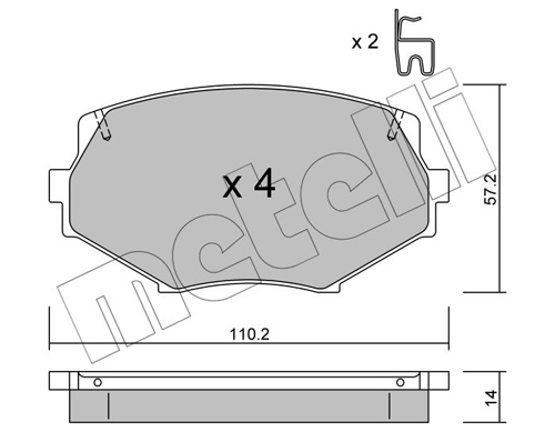 Kit pastiglie freno, Freno a disco - 22-0472-0 METELLI