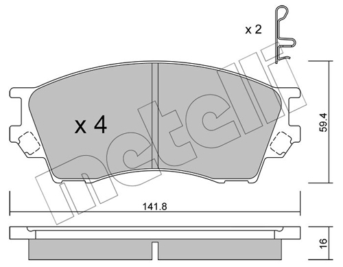 Brake Pad Set, disc brake - 22-0473-0 METELLI
