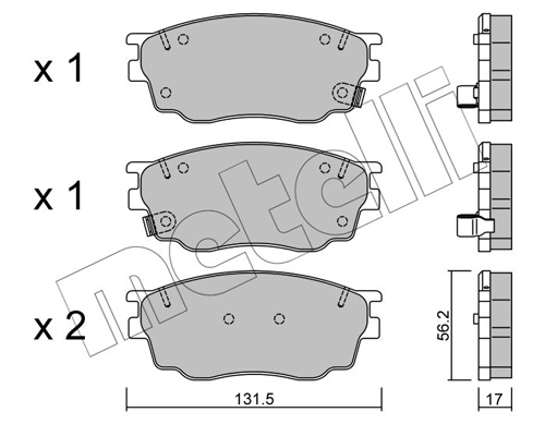 Kit pastiglie freno, Freno a disco - 22-0475-0 METELLI