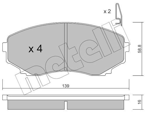 Brake Pad Set, disc brake - 22-0477-0 METELLI
