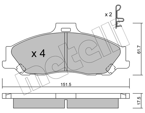Brake Pad Set, disc brake - 22-0479-0 METELLI
