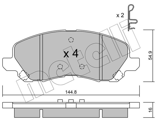 Brake Pad Set, disc brake - 22-0481-0 METELLI