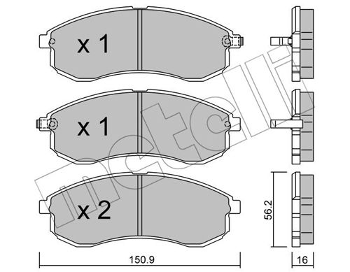 Kit pastiglie freno, Freno a disco - 22-0482-0 METELLI
