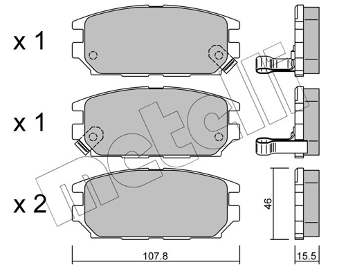 Brake Pad Set, disc brake - 22-0483-0 METELLI