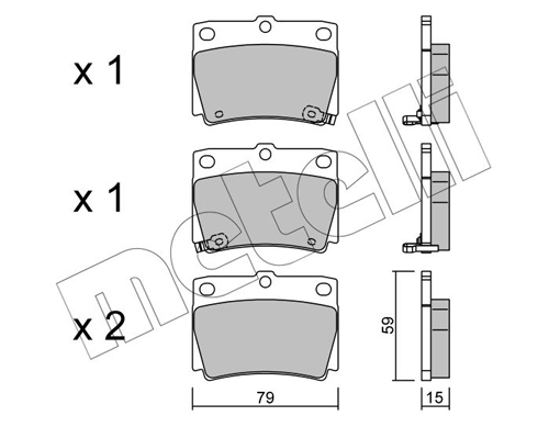 Kit pastiglie freno, Freno a disco - 22-0484-0 METELLI
