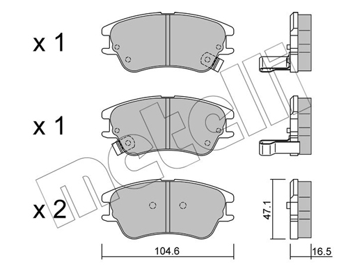 Brake Pad Set, disc brake - 22-0502-0 METELLI