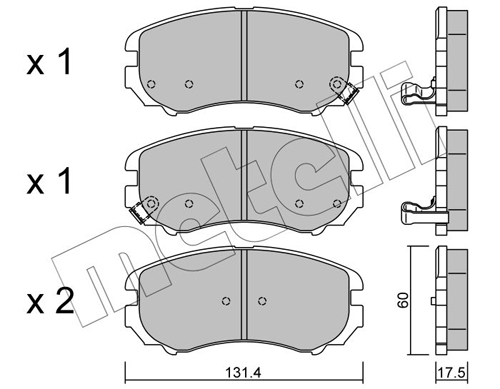 Brake Pad Set, disc brake - 22-0503-0 METELLI