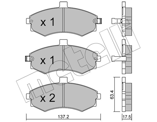 Kit pastiglie freno, Freno a disco - 22-0504-0 METELLI