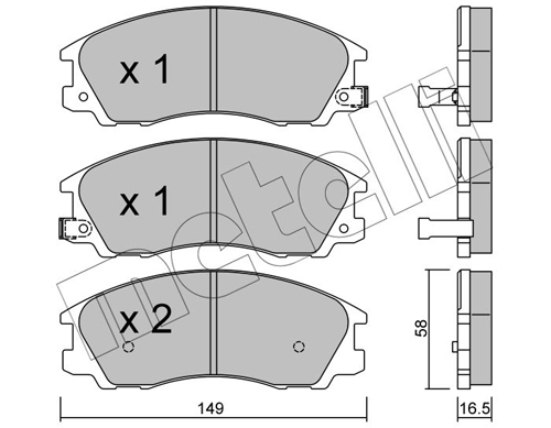 Brake Pad Set, disc brake - 22-0506-0 METELLI