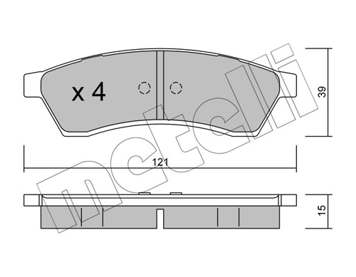 Brake Pad Set, disc brake - 22-0510-0 METELLI