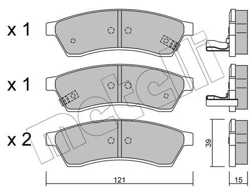 Kit pastiglie freno, Freno a disco - 22-0510-1 METELLI