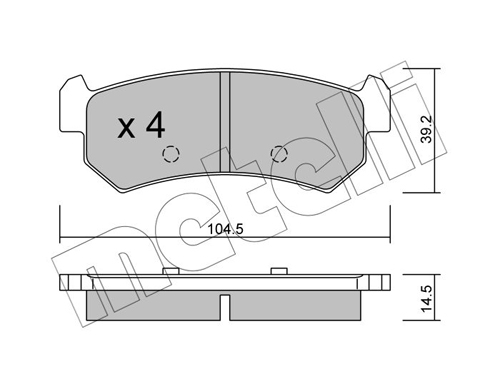 Kit pastiglie freno, Freno a disco - 22-0511-0 METELLI