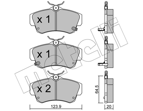 Brake Pad Set, disc brake - 22-0521-0 METELLI