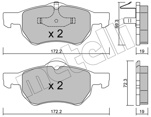 Kit pastiglie freno, Freno a disco - 22-0523-0 METELLI