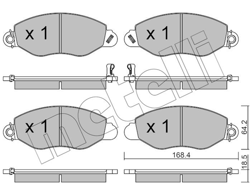 Kit pastiglie freno, Freno a disco - 22-0536-0 METELLI