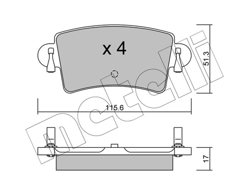 Kit pastiglie freno, Freno a disco - 22-0546-0 METELLI
