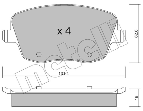 Kit pastiglie freno, Freno a disco - 22-0547-0 METELLI
