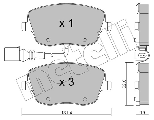 Brake Pad Set, disc brake - 22-0547-1 METELLI