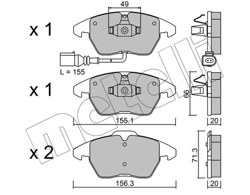Brake Pad Set, disc brake - 22-0548-0 METELLI