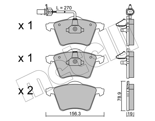 Kit pastiglie freno, Freno a disco - 22-0550-0 METELLI