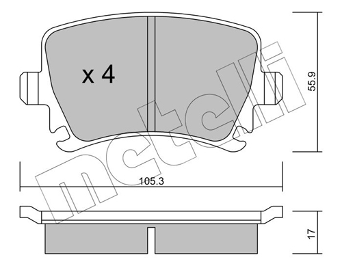 Brake Pad Set, disc brake - 22-0553-0 METELLI
