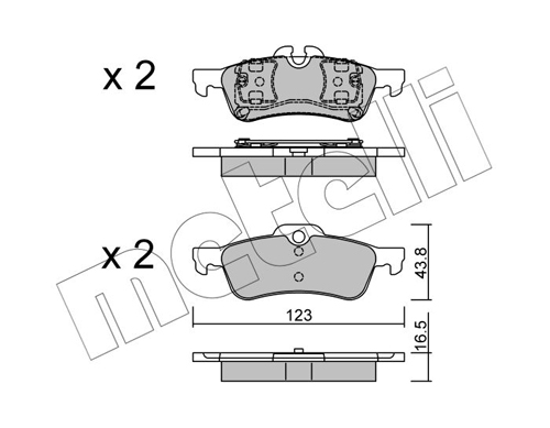 Brake Pad Set, disc brake - 22-0556-0 METELLI