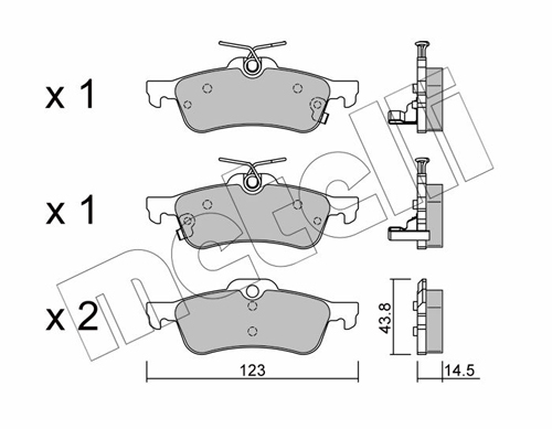 Brake Pad Set, disc brake - 22-0556-1 METELLI