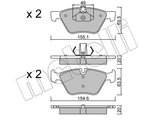 Brake Pad Set, disc brake - 22-0557-0 METELLI