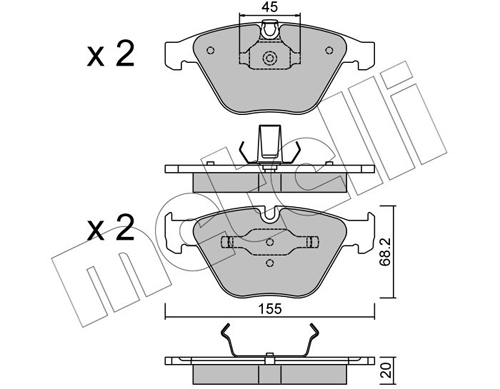 Brake Pad Set, disc brake - 22-0558-4 METELLI