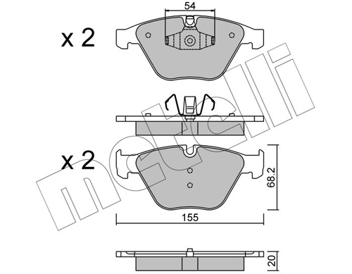 Brake Pad Set, disc brake - 22-0558-6 METELLI