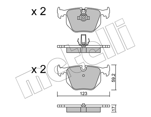 Brake Pad Set, disc brake - 22-0560-0 METELLI