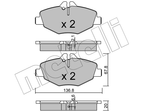 Brake Pad Set, disc brake - 22-0562-0 METELLI