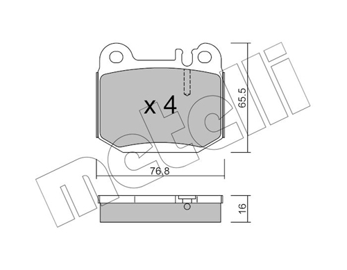 Brake Pad Set, disc brake - 22-0564-0 METELLI