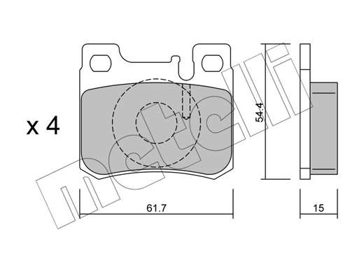 Brake Pad Set, disc brake - 22-0566-0 METELLI