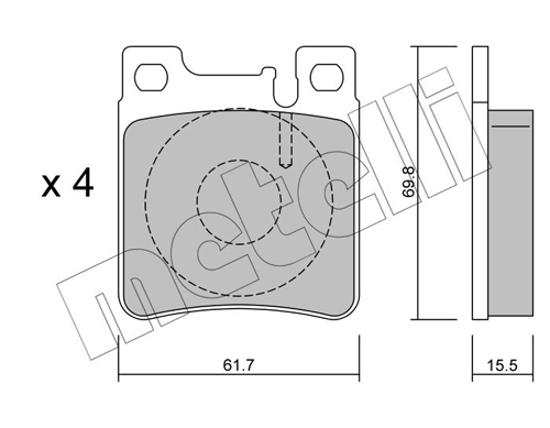 Brake Pad Set, disc brake - 22-0567-0 METELLI
