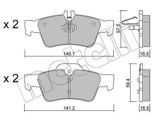 Brake Pad Set, disc brake - 22-0568-0 METELLI