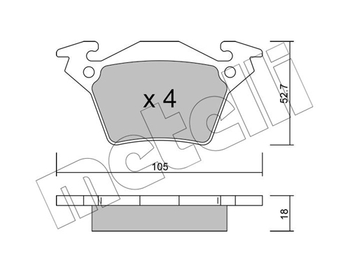 Brake Pad Set, disc brake - 22-0574-0 METELLI