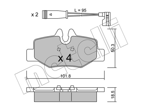 Brake Pad Set, disc brake - 22-0576-0K METELLI