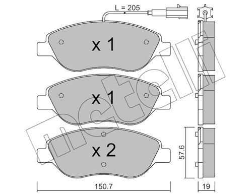 Kit pastiglie freno, Freno a disco - 22-0577-0 METELLI